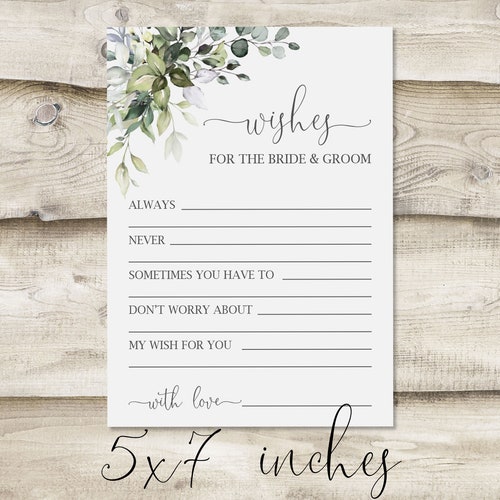 PRINTED Advice and Wishes for the Bride and Groom - Etsy