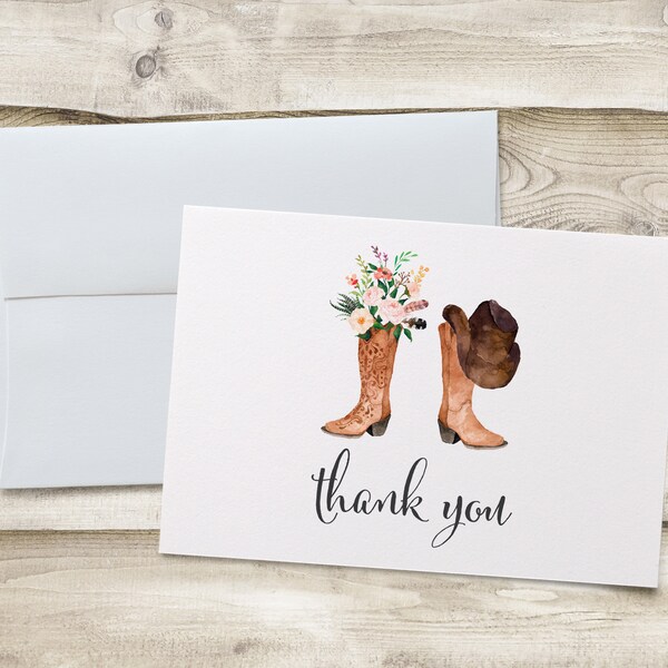 Western Thank You Cards - Etsy