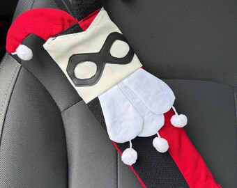 Harley Quinn Inspired Seat Belt Cover: DC Comic Car Pad