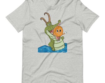 Mischief Alligator Unisex Tee: Cartoon Mashup Shirt