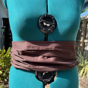 Jedi Obi Sash: Star Wars Inspired Costume, Chocolate Brown Cotton Twill