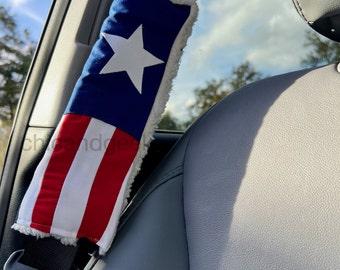 Captain America Inspired Seat Belt Cover: Stars and Stripes Pad