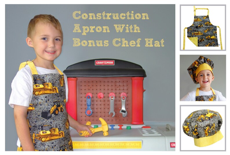 DIY Construction Apron With Bonus Chef Hat Etsy