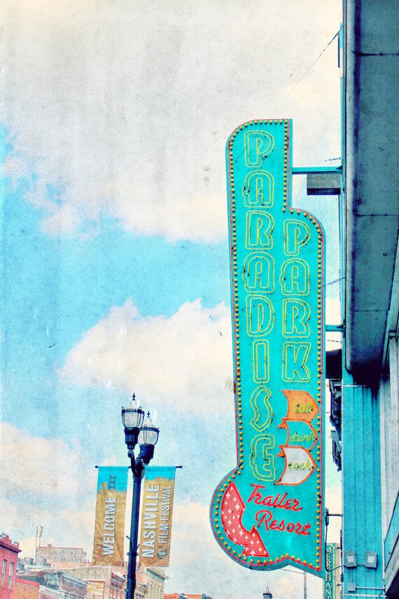 Nashville photo retro wall art mid century modern gift idea Etsy