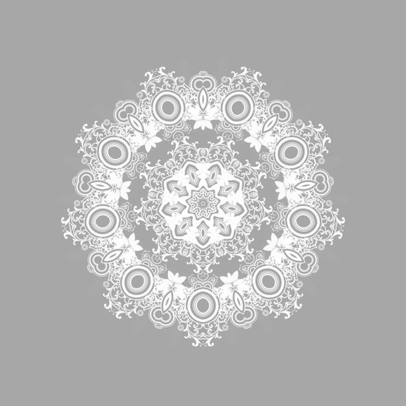 Grey Mandala Wall Art Set of 3 Matching Prints White Wall Art Etsy Crochet afghan mandala afghans patterns mandela inspiration