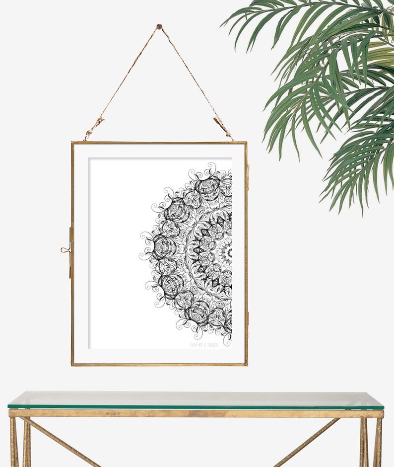 Minimalist Art Print Black And White Decor Wall Art Print Mandala Art Boho Wall Decor Modern Home Decor Monochrome Art 11x14 Print Poster