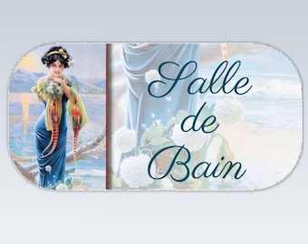 plaque de porte décorative  en bois     "salle de Bain" (retro-vintage )