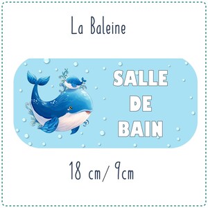 &quot;WHALE&quot; door sign for the bathroom, wooden sign, stick-on sign, door decoration, vintage sign