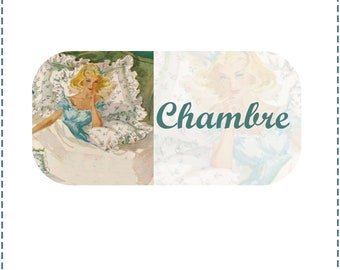 plaque de porte "vintage" pour chambre