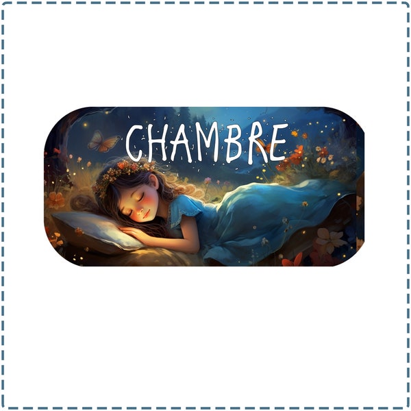 plaque de porte "  rêve bleu"  pour chambre de petite fille ,decoration de porte,deux choix possibles