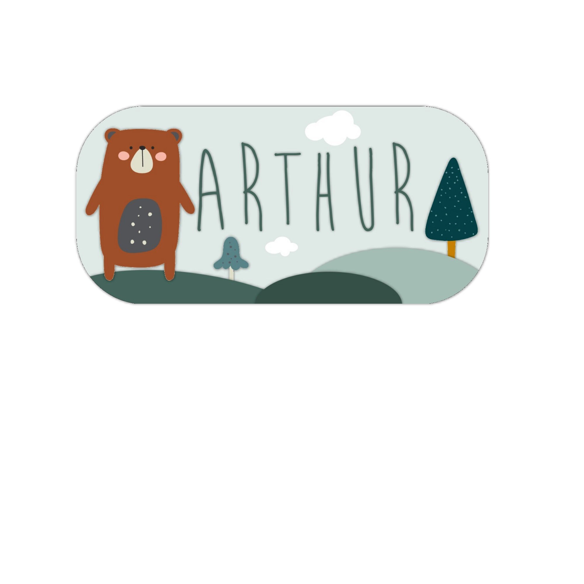 Plaque de Porte Petit Ours à Personnaliser avec Le Prénom Votre Choix