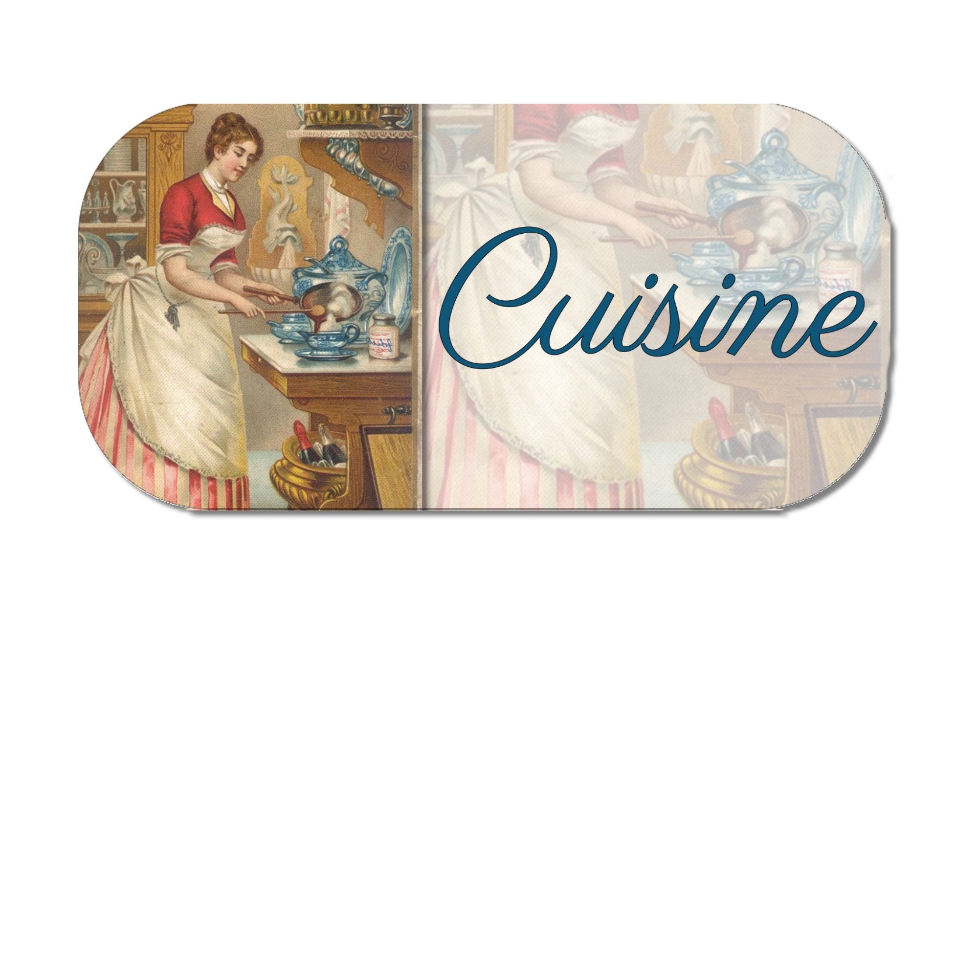 Plaque de Porte Décorative en Bois Cuisine