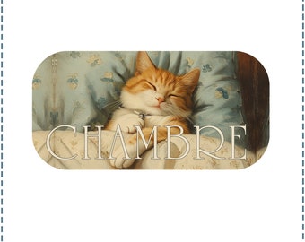 plaque de porte "CHAT" pour chambre