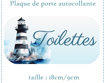 LIGHTHOUSE wooden door plate for TOILETS