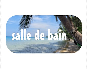 decorative wooden door sign &quot;BATHROOM&quot; 18 cm wide, door sign, door decoration, original door decoration