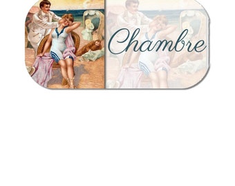 plaque de porte "vintage" pour chambre