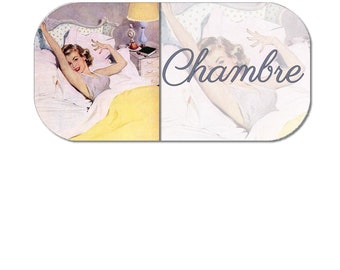 plaque de porte "vintage" pour chambre