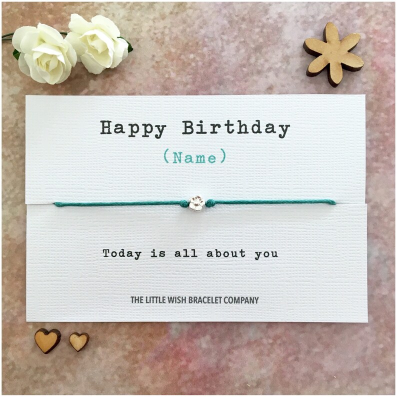 Handmade Personalised Add A Name Custom Options Party Favour Happy Birthday Wish Bracelet Birthday Wishes Gift Jewelry Bracelets Valresa Com