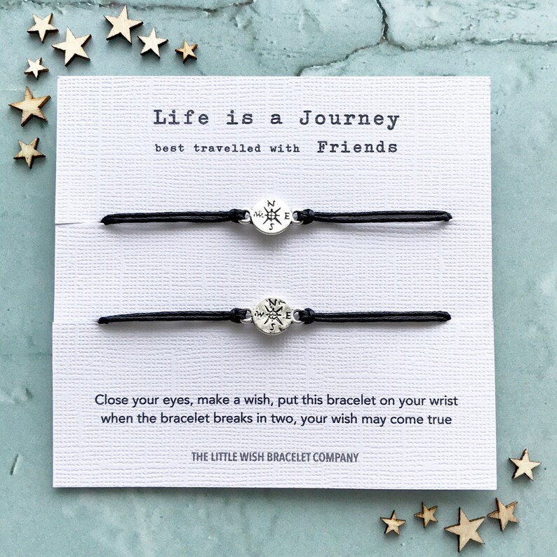 DOUBLE / TWIN BRACELETS Life is a Journey Best Traveled With Etsy UK
