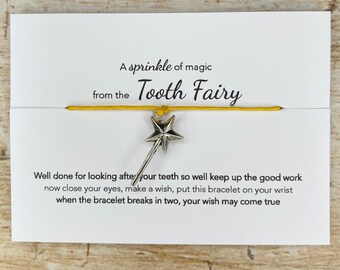 TOOTH FAIRY Wish Bracelet, Gift & Poem from the Tooth Fairy, Boy and girl Gift custom bracelet option