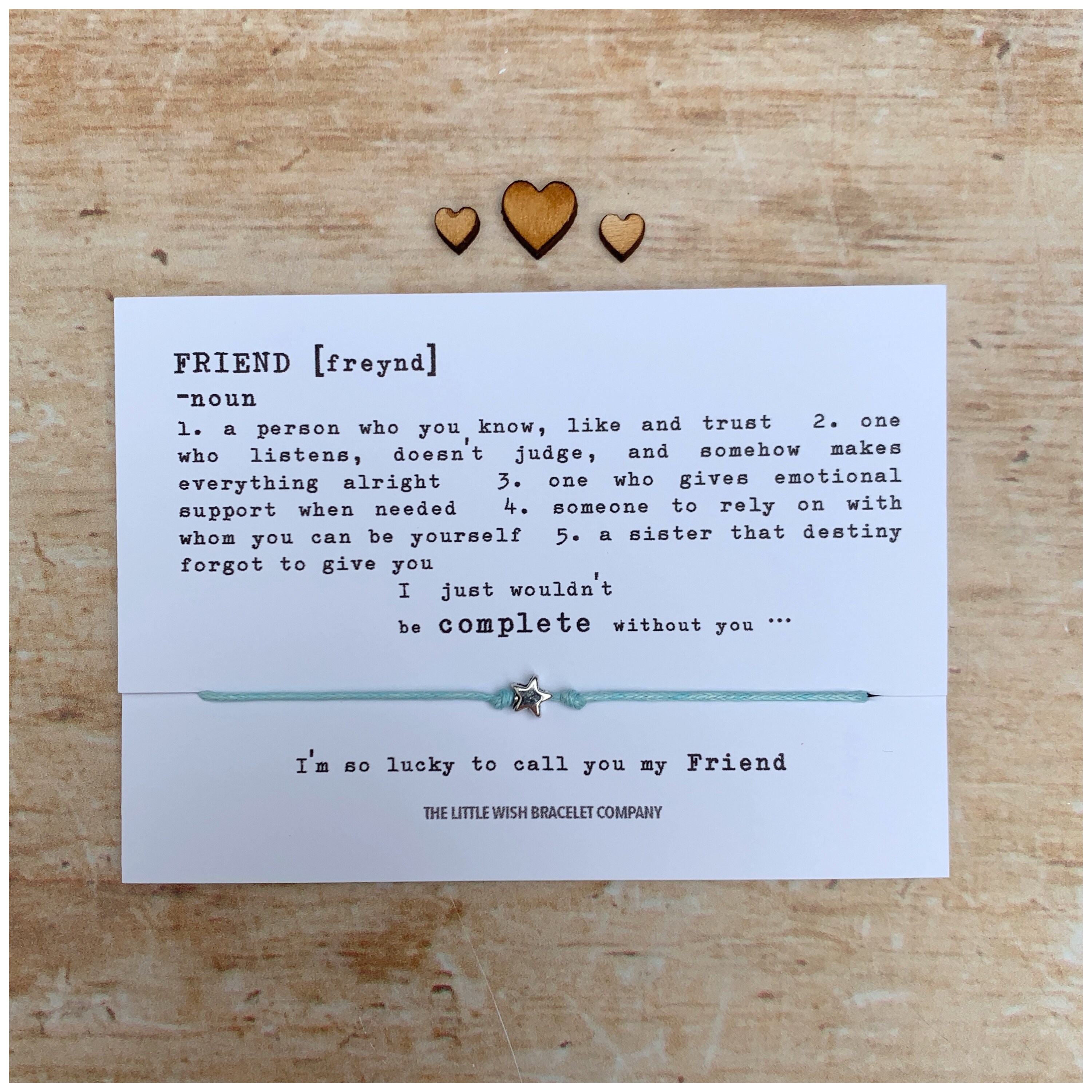 Friends cute noun ... Wish Card Friendship Bracelet, Support Small Gi…
