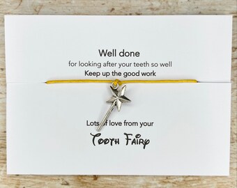 TOOTH FAIRY Wish Bracelet, Gift & Poem from the Tooth Fairy, Gift with custom bracelet and bracelet only option