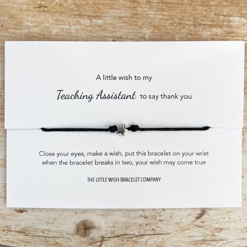 TEACHER Thank You Wish Bracelet Nursery Teacher Teaching Assistant Gift 