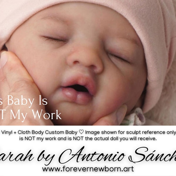 SiLiCoNe Baby Sarah von Antonio Sánchez (54 cm + Full Limbs) mit Stoffkörper. Längere Bearbeitungszeit kann erforderlich sein.