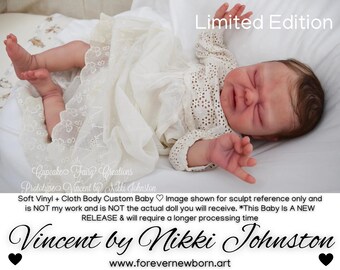 LAST ONE!! Limited Edition CUSTOM Reborn BaBy Vincent by Nikki Johnston (17"+Full Limbs)