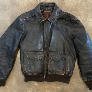 70s A2 Type Leather Jacket - Etsy