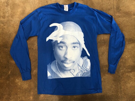 90s Tupac Long Sleeve Tee | Vintage T-Shirt | L/XL