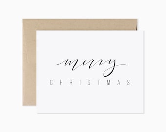 merry christmas minimal card holiday greeting card hand lettered christmas cards modern holiday cards gch23 - Modern Holiday Cards merry christmas minimal card holiday greeting card hand lettered christmas cards modern holiday cards gch23 - Modern Holiday Cards