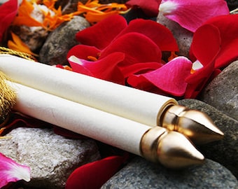 Nieuwe doe-het-zelf gouden rolstaven met decoratieve gouden doos