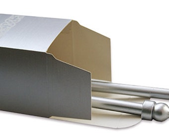 DIY Silver Scroll Rods + zilveren kwastje met decoratieve zilveren doos set van 50"