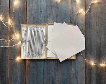 Handmade White Silk Paper with Silver Scrolls and Tassels for that special occasion, Set of 10