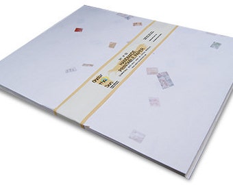 White Handmade Printable recycled paper with newspaper cuttings, 8"x11", Set of 50