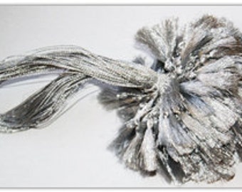 Silver thread with tassel set of 10