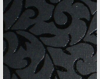 Handmade paper black on black shaded foil print, 22"x30" 90GSM
