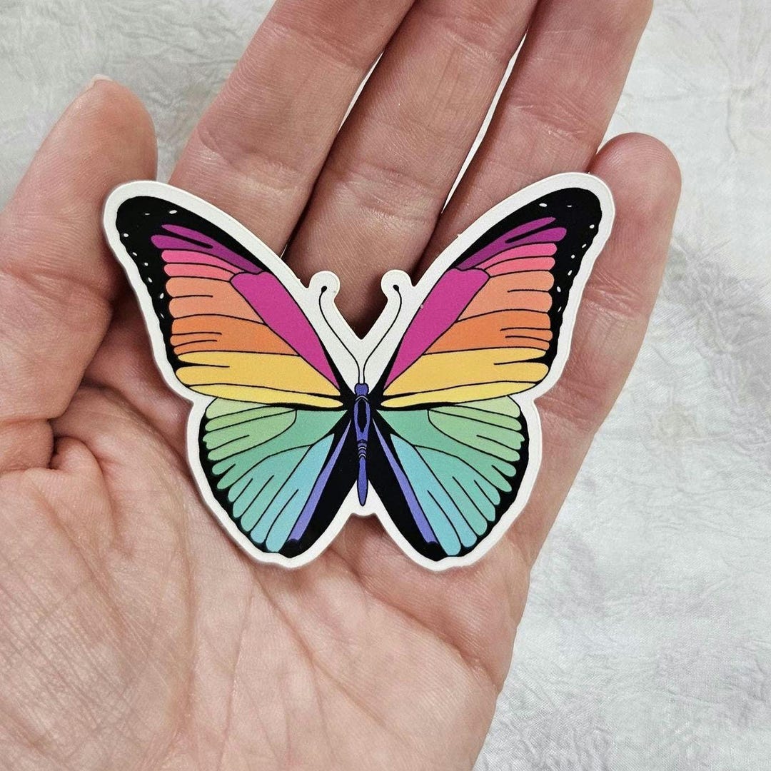 Insect Rainbow Sticker Rainbow Butterfly Vinyl Sticker/ Gift/ Decal/waterbottle Sticker ...