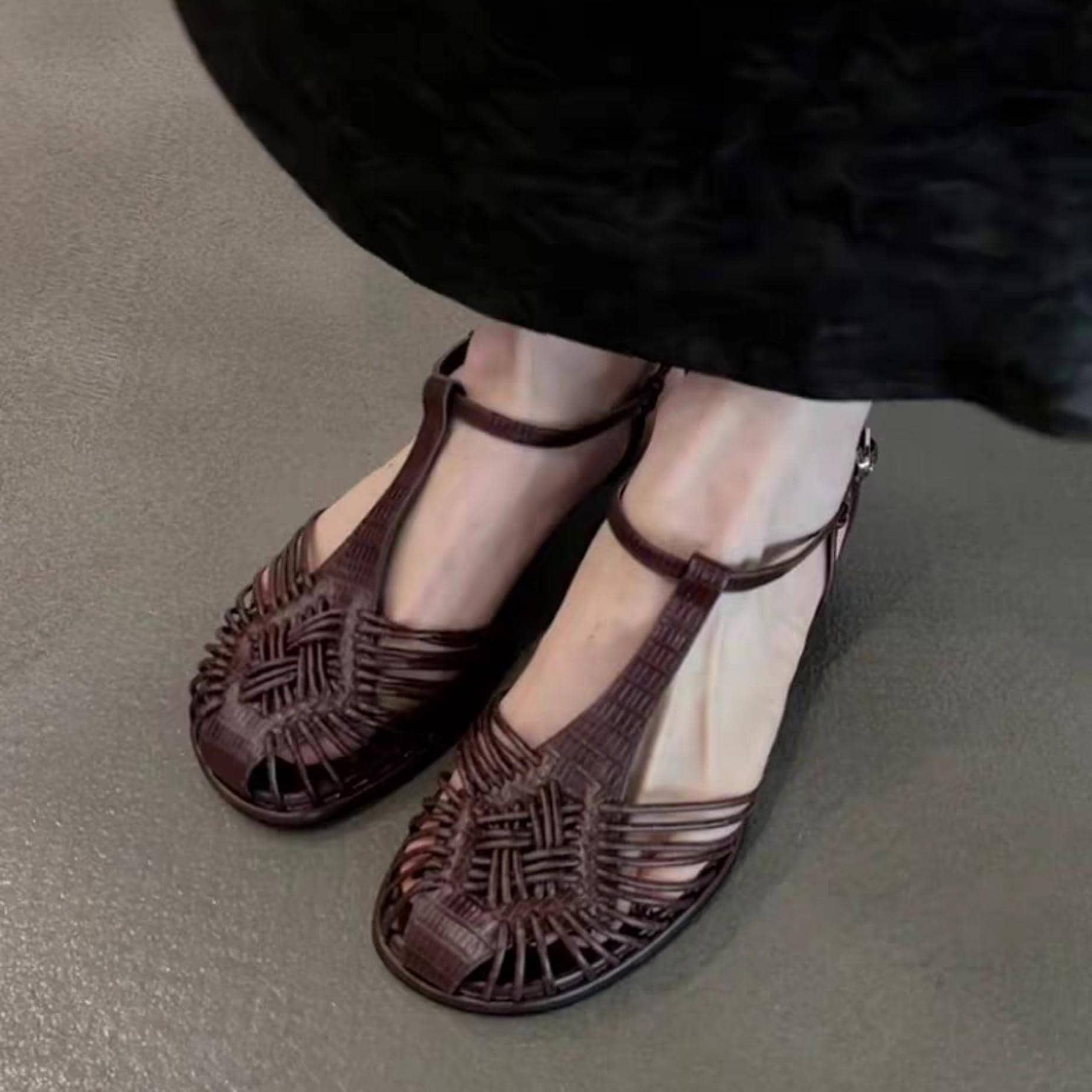 Hand Woven Leather Sandal,Women Summer Shoes,Brown Black T Strap Flats,Vintage Women Flats,Comfortable Open-Back Sandals,Sandals with buckle Hand Woven Leather Sandal,Women Summer Shoes,Brown Black T Strap Flats,Vintage Women Flats,Comfortable Open-Back Sandals,Sandals with buckle