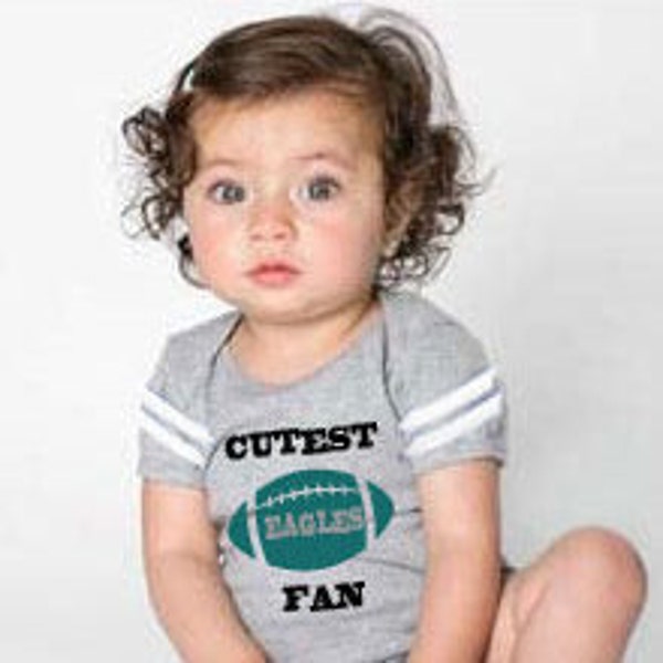 Cutest EAGLES Fan! A custom football jersey bodysuit makes a perfect baby gift! Add a name and number! Super cute!