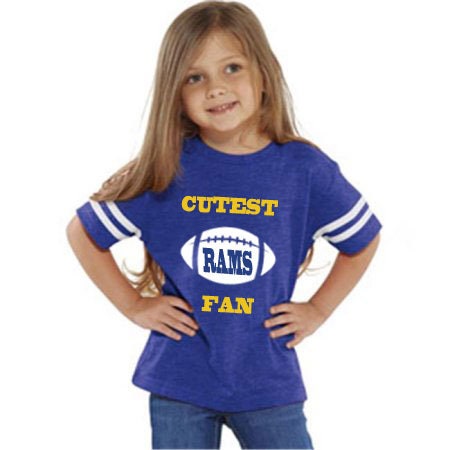 Los Angeles Rams Inspired Glitter Shirt: Glitter Football Apparel for Women and Kids Ladies RacerbackTank / 3T