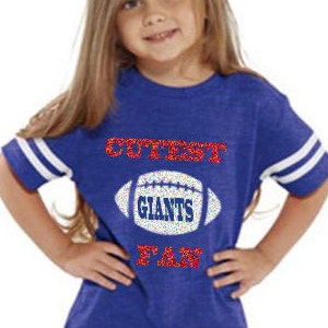 GLITTER Cutest GIANTS Fan toddler jersey style t-shirt, makes a perfect gift! Customize with a name & number!
