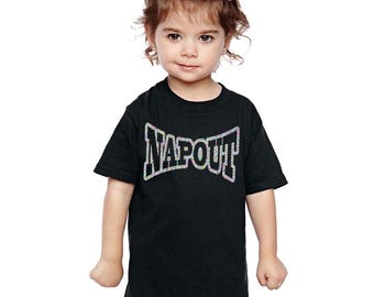 Glitter NAPOUT toddler t-shirt makes a super cute gift! UFC Fans! WWF! Customize for the perfect gift!
