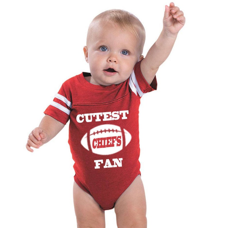 Cutest CHIEFS Fan A custom red and white football jersey baby Etsy