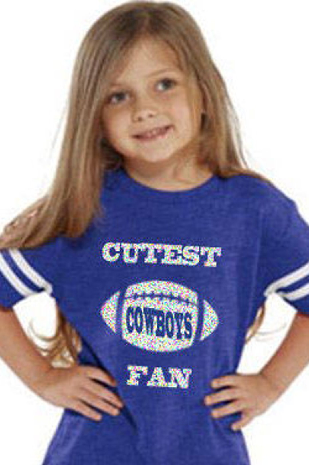 GLITTER Cutest COWBOYS Fan Toddler Jersey Style T shirt Makes a