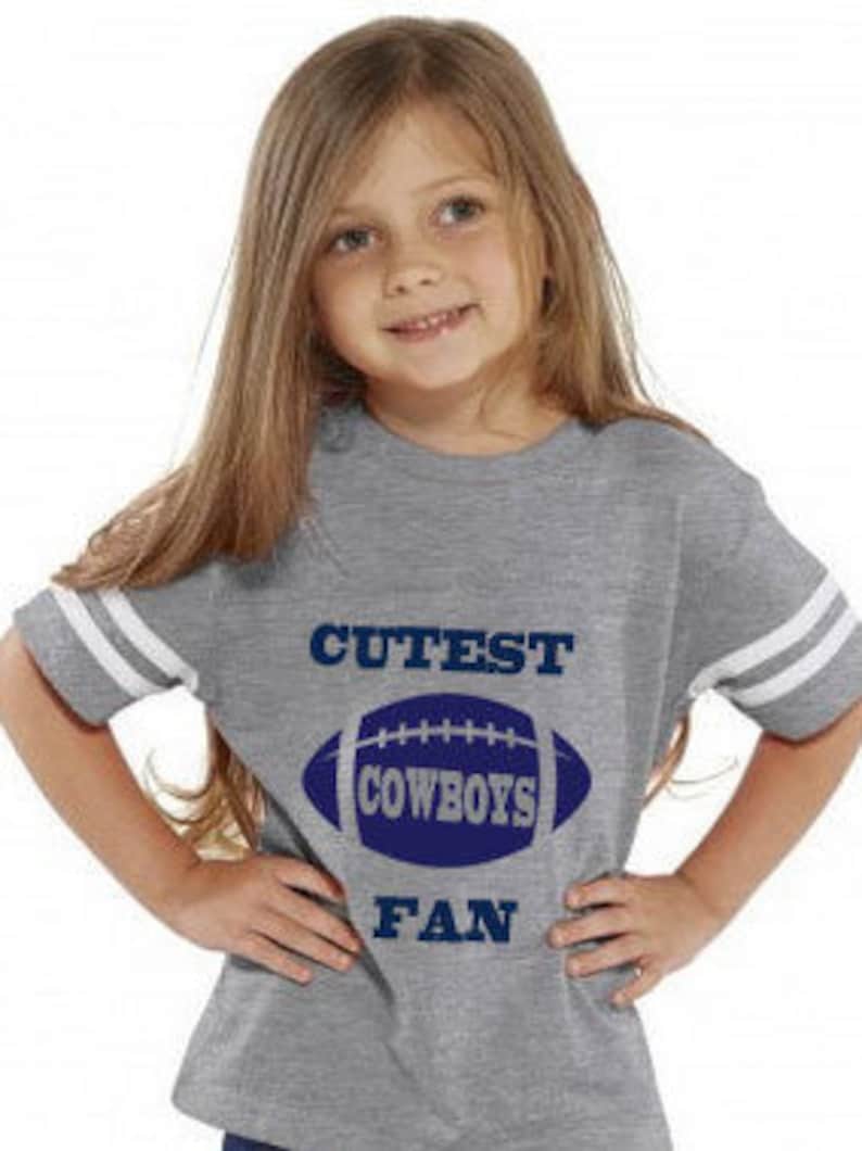 Cutest COWBOYS Fan Toddler Jersey Style Tshirt Gray and Etsy