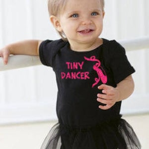 TINY DANCER onesie with tutu, makes a perfect baby gift!!  Super cute in glitter! Customize for a one of a kind baby shower gift!