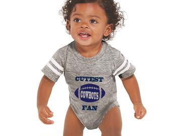Cowboys Baby Bodysuit: Custom Football Jersey, Gray and White