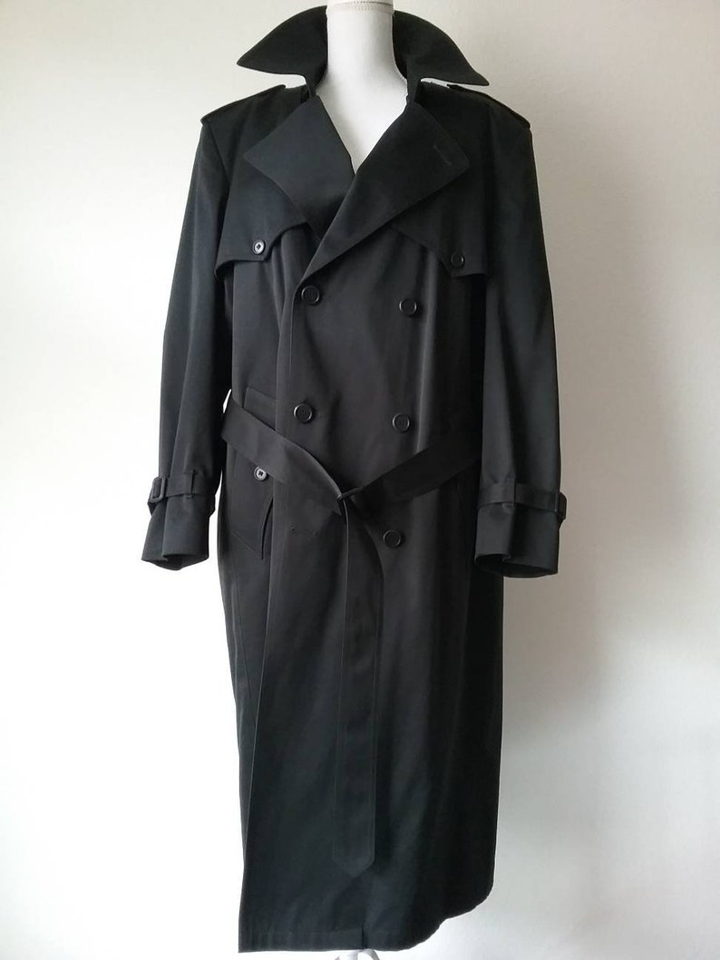 Towne London Fog black trench coat 